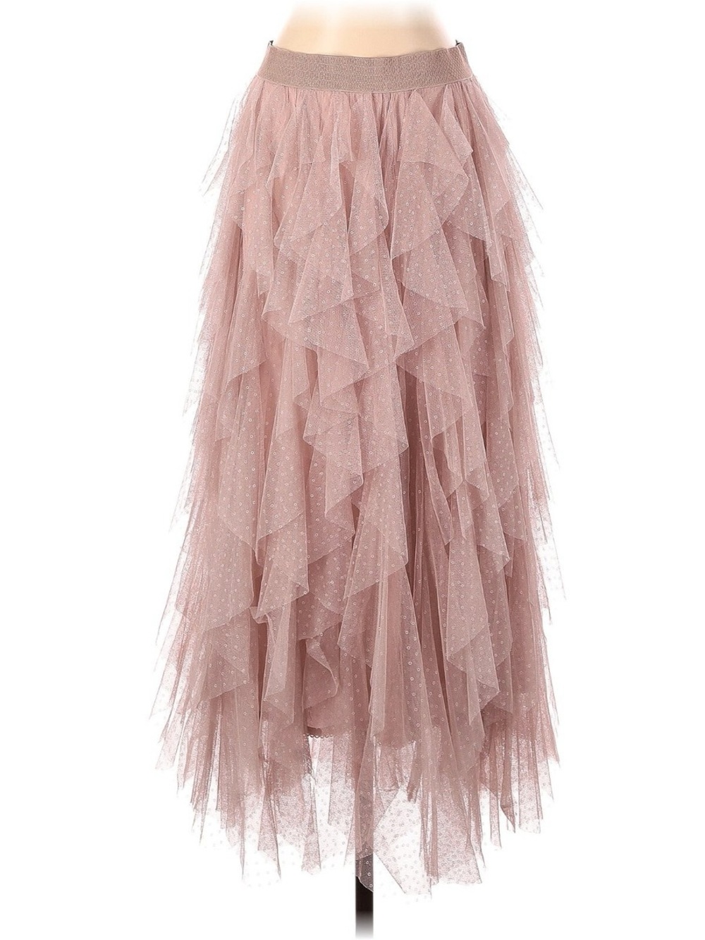 Anthropologie Chéri Ruffled Tulle Midi Skirt M/Like New - Picture 2 of 11